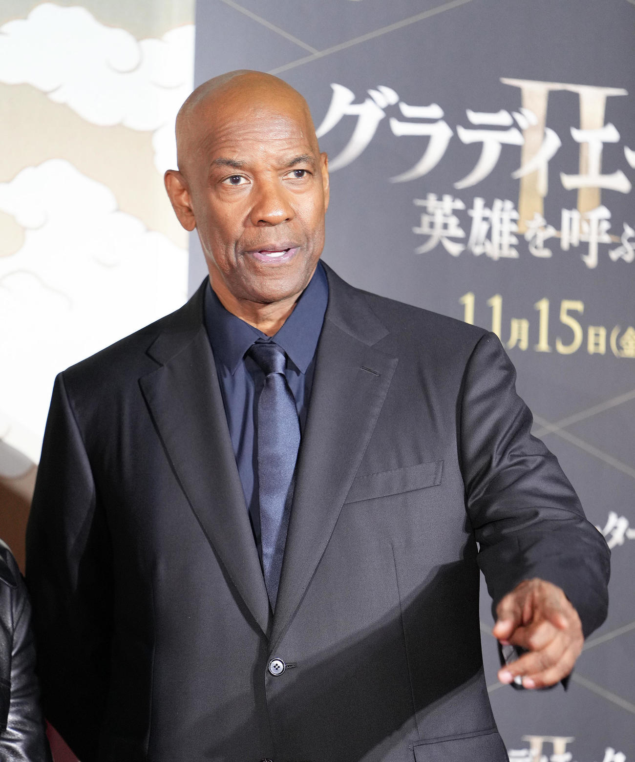 映画「グラディエーター2英雄を呼ぶ声」ジャパンプレミアに登場したデンゼル・ワシントン（撮影・足立雅史）