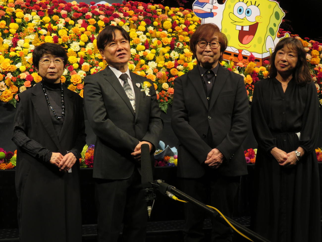 松野太紀さんとの思い出を語った、左から田中真弓、三ツ矢雄二、古川登志夫、皆口裕子