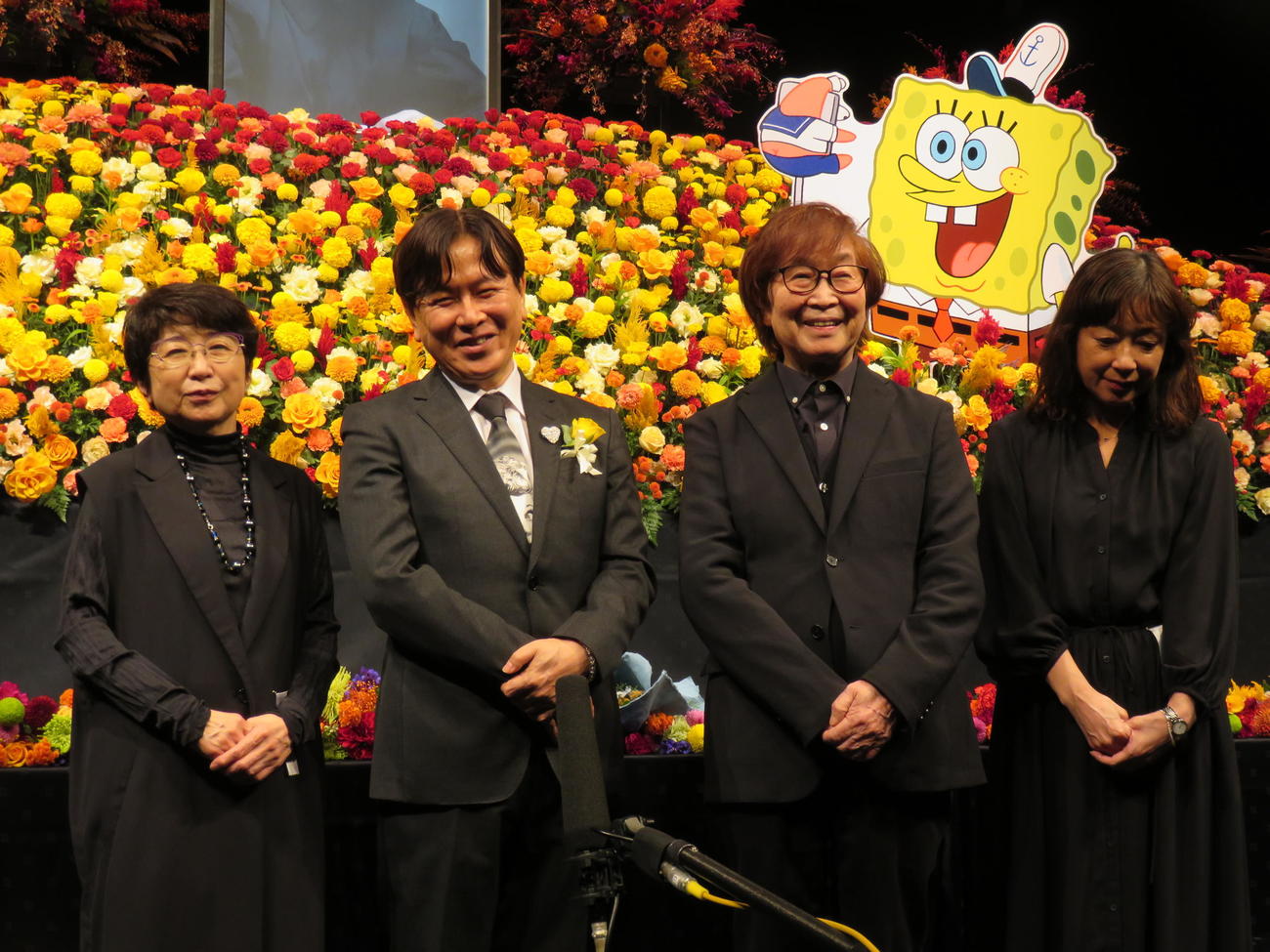 松野太紀さんとの思い出を語った、左から田中真弓、三ツ矢雄二、古川登志夫、皆口裕子