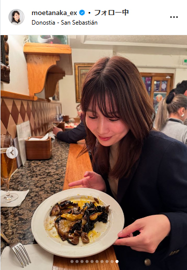 テレビ朝日の田中萌アナウンサーのインスタグラムから