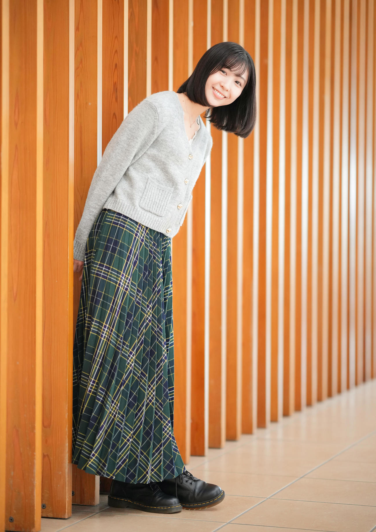 NHK連続テレビ小説「おむすび」に出演する中村守里。ふんわりとした優しい表情が魅力的だ（撮影・垰建太）