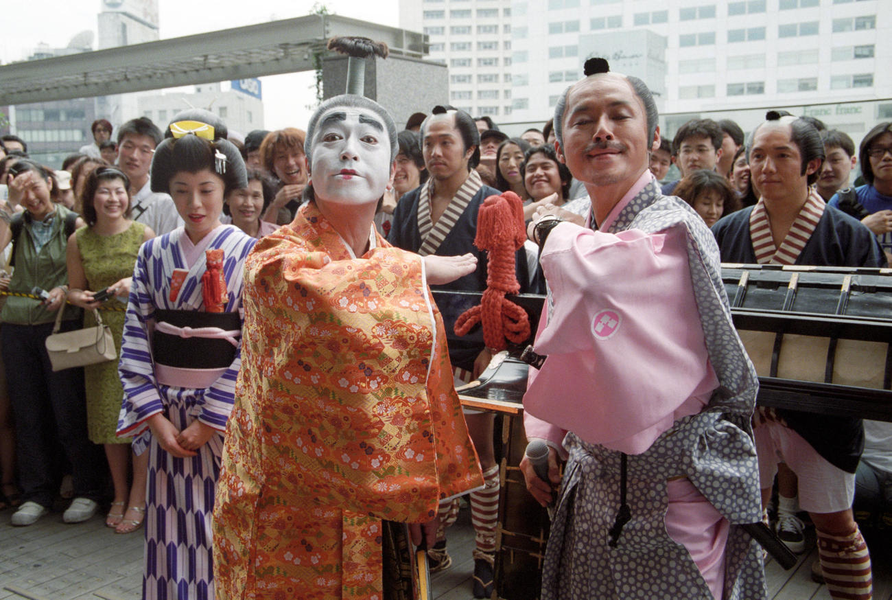 志村けんさん（中央）と田代まさし氏（1998年6月撮影）
