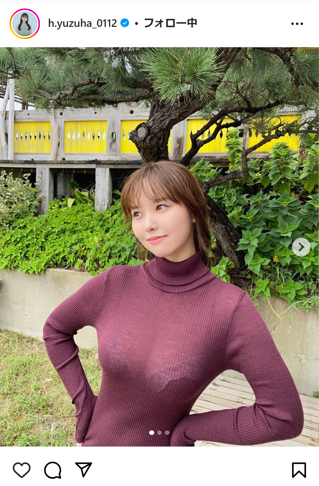本郷柚巴のインスタグラムから