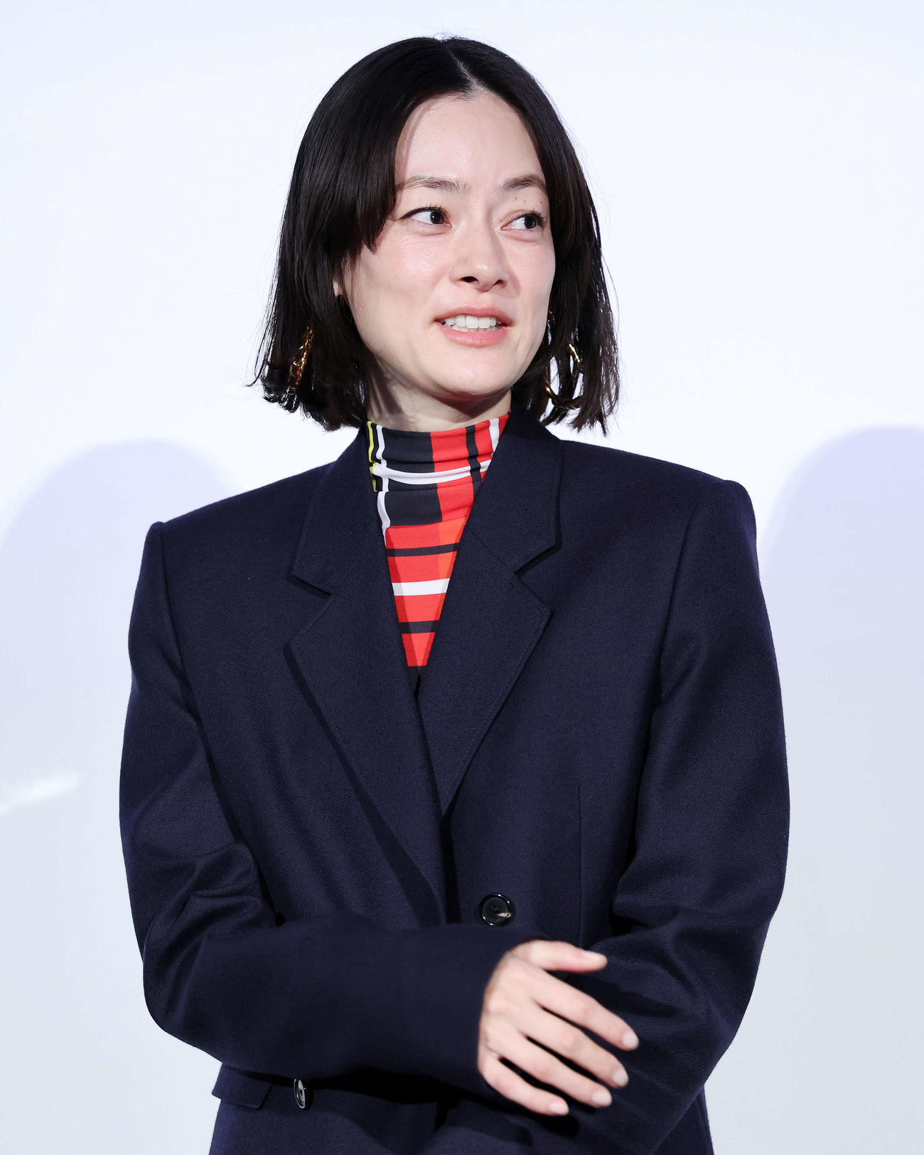 舞台あいさつに臨む市川実日子（撮影・鈴木正人）