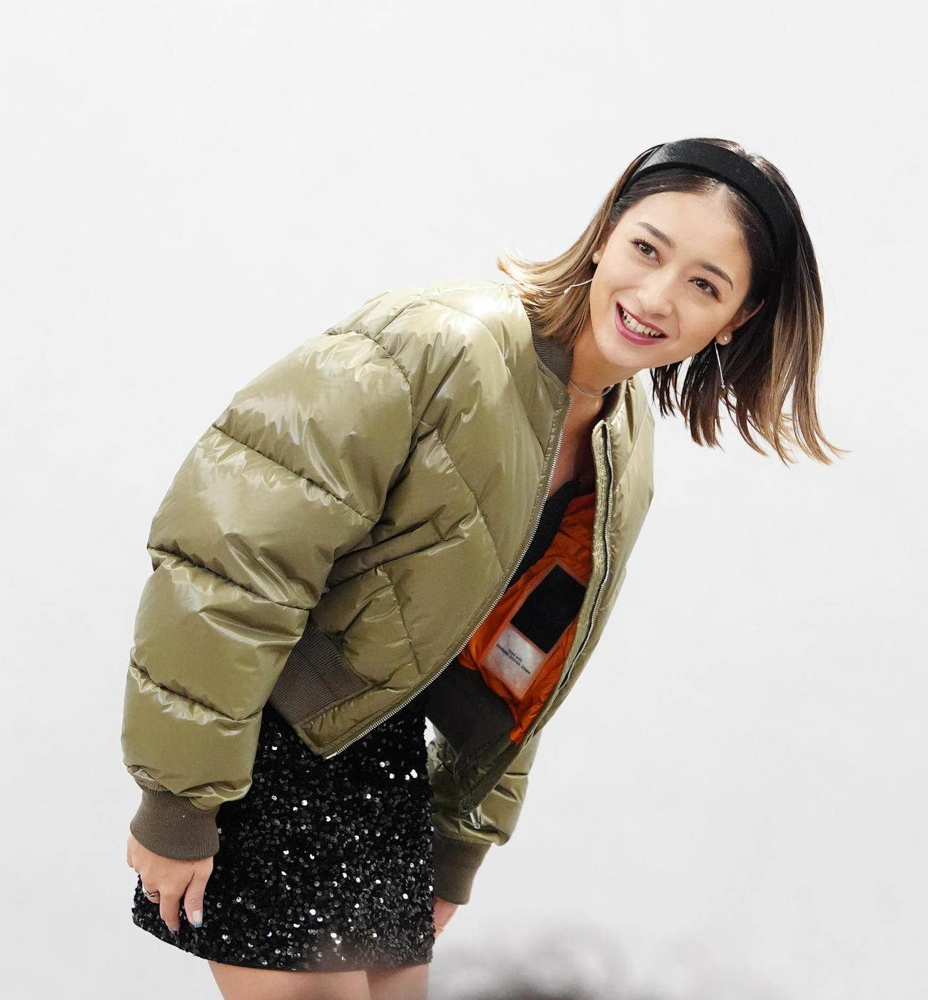 「TATRAS　銀座店」プレビューイベントでフォトコールに臨む池田美優（撮影・江口和貴）