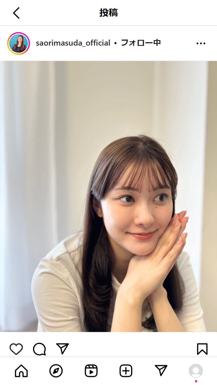 増田紗織アナのインスタグラムから