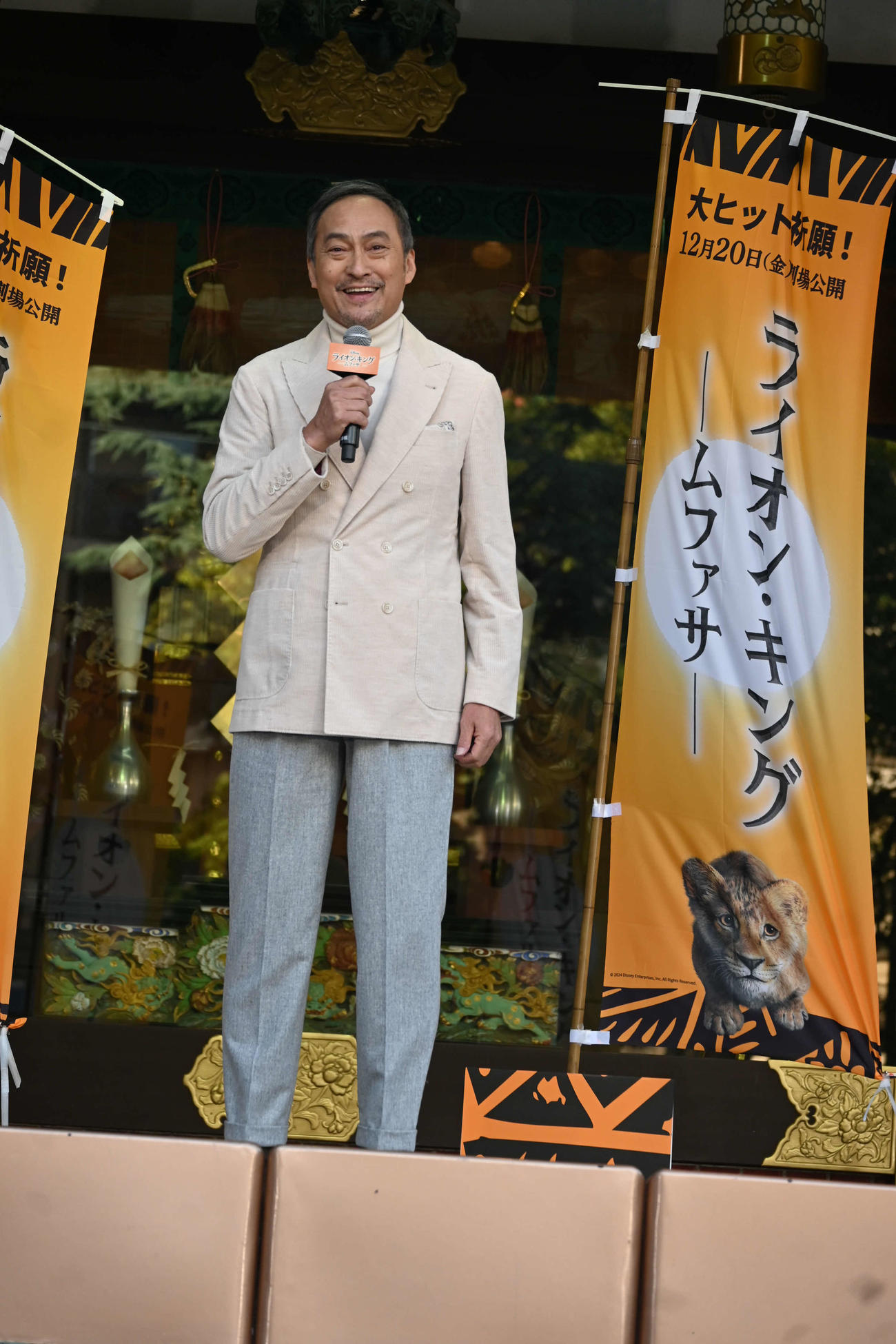 大阪・難波八阪神社で映画「ライオン・キング：ムファサ」でトークイベントを行った渡辺謙（撮影・松浦隆司）