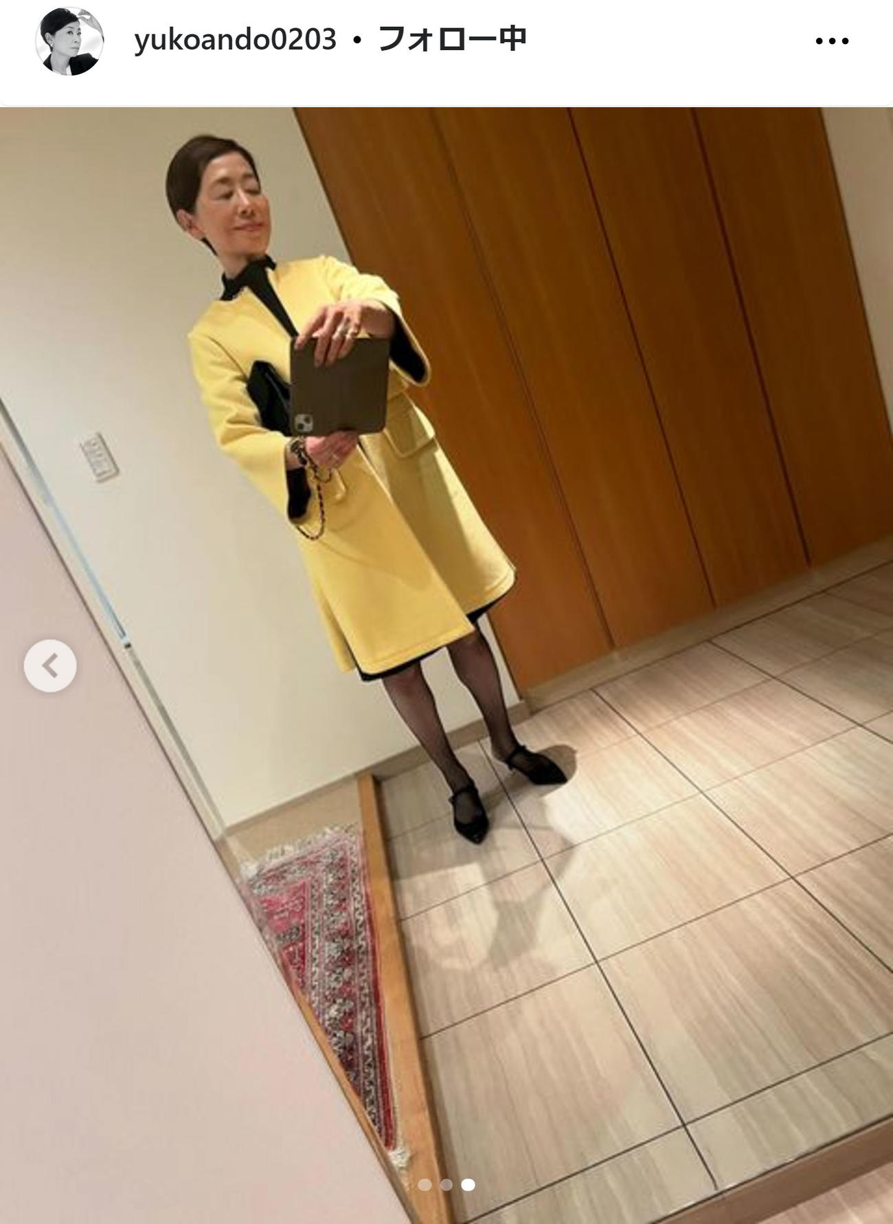 安藤優子さんのインスタグラムから