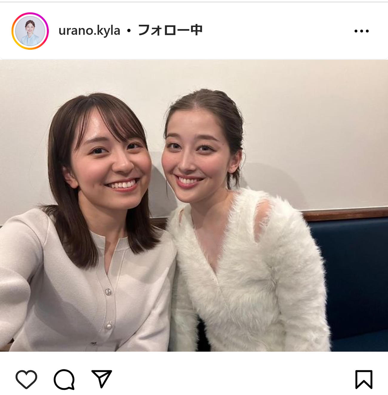 浦野芽良アナのインスタグラムから