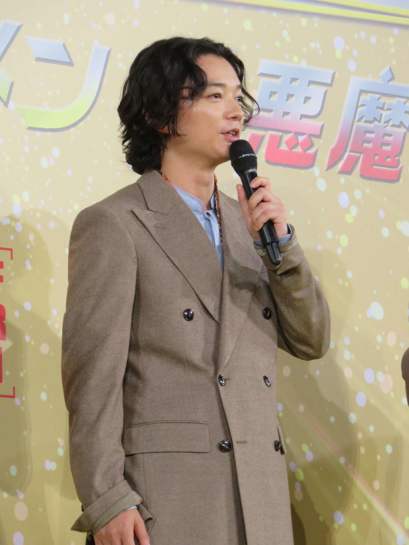 映画「聖☆おにいさん　THE MOVIE～ホーリーメンVS悪魔軍団～」の完成報告会に出席した染谷将太