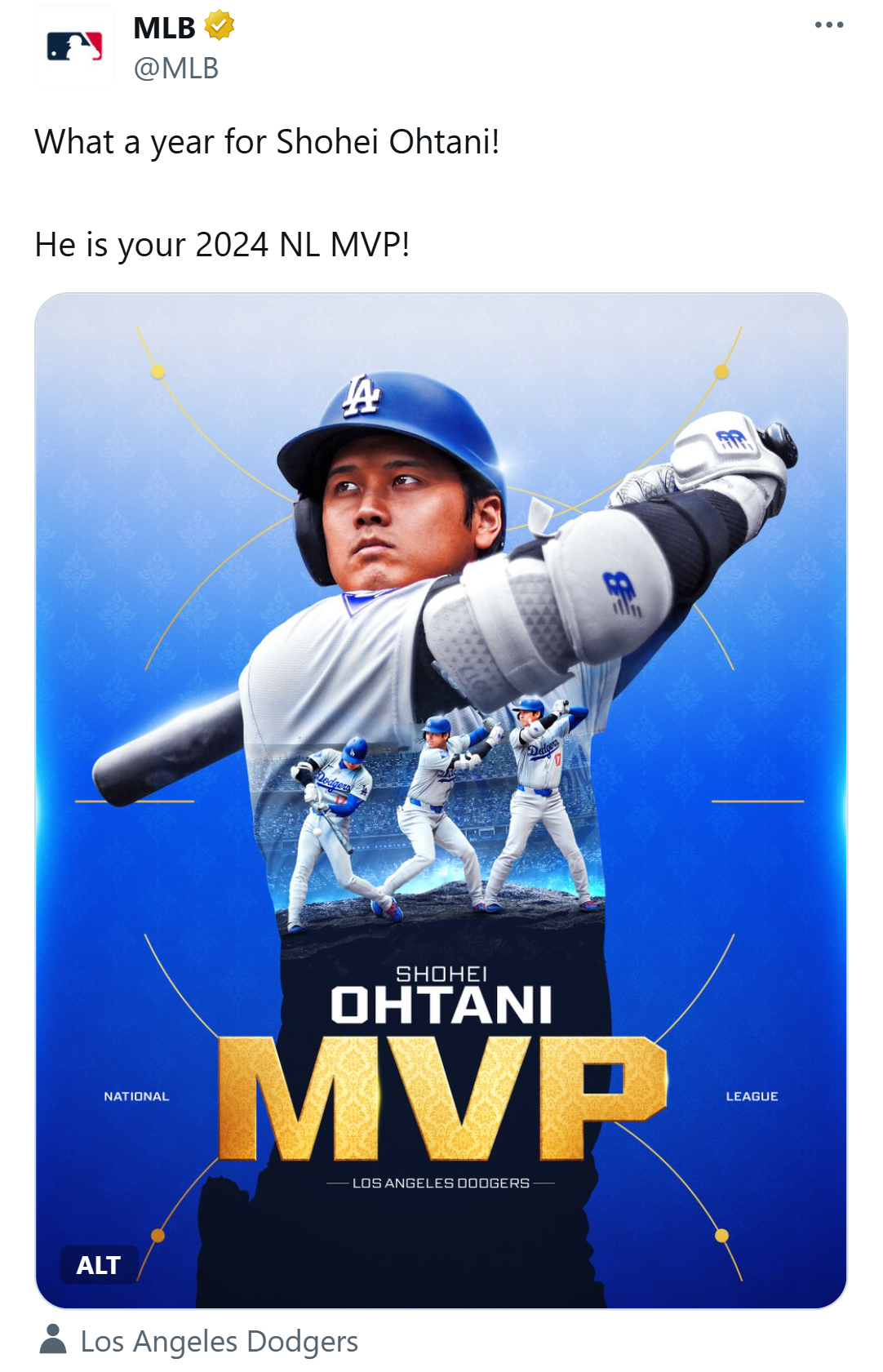 MLBの公式X（旧ツイッター）から
