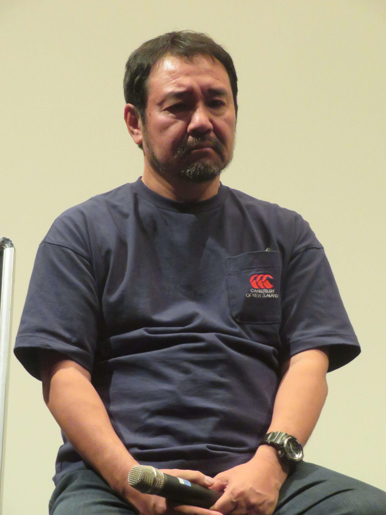 映画「十一人の賊軍」の上映後、白石和彌監督とトークイベントで対談した「侍タイムスリッパー」の安田淳一監督（撮影・村上幸将）