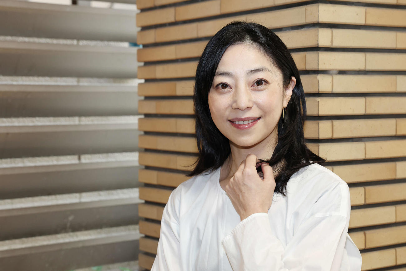 ふんわりとした優しい笑顔を見せる田中里衣（撮影・宮地輝）