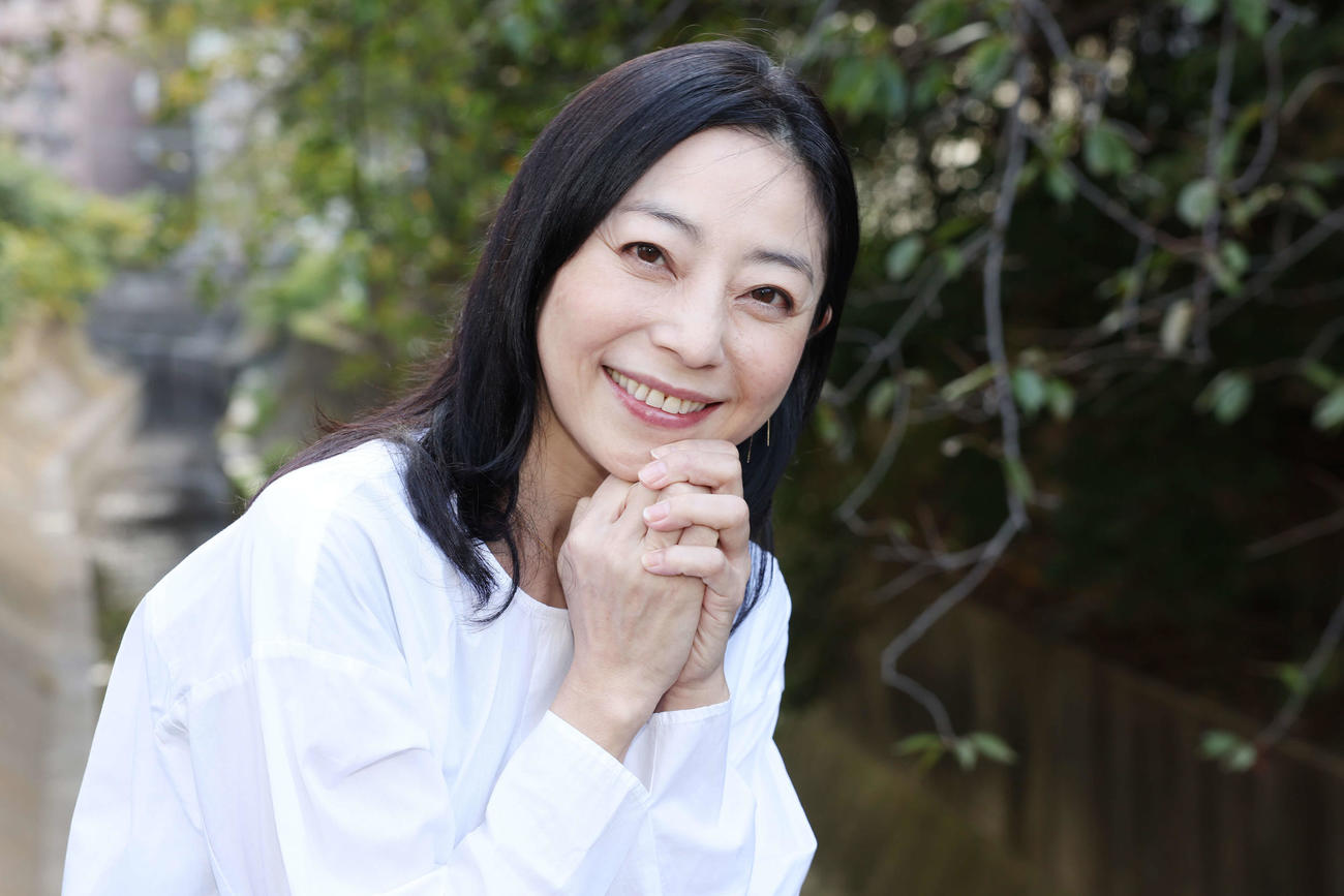ふんわりとした優しい笑顔を見せる田中里衣（撮影・宮地輝）