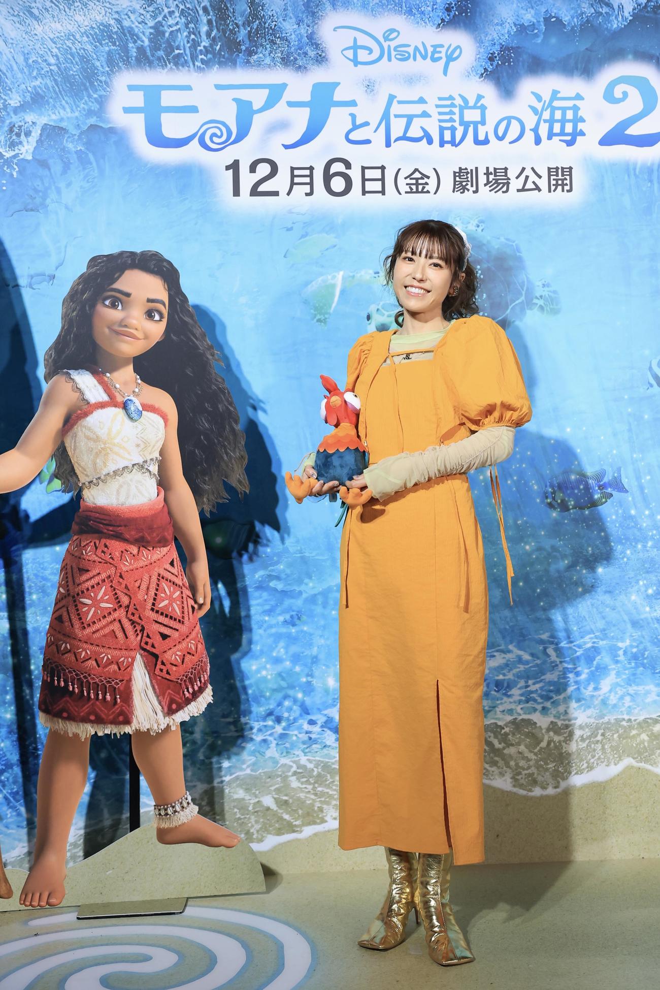 「モアナと伝説の海2」のフォトコールに登場した若槻千夏(撮影・浅見桂子)