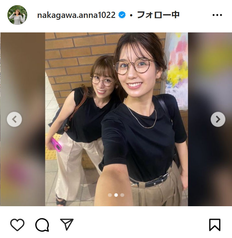 中川安奈アナのインスタグラムから