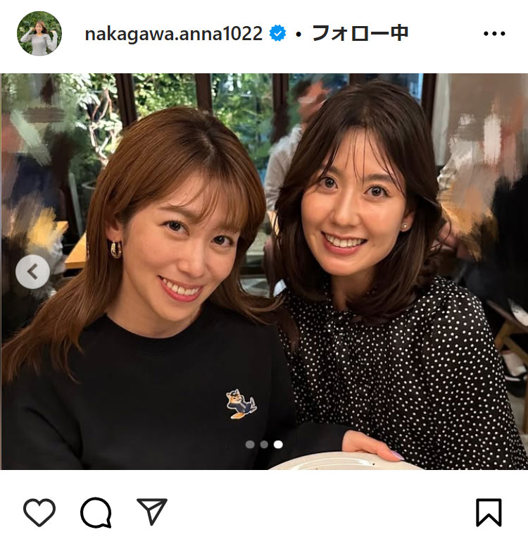 中川安奈アナのインスタグラムから