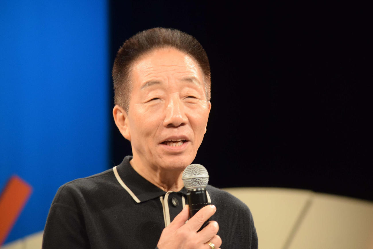 よしもと漫才劇場10周年を喜ぶ中田カウス（撮影・阪口孝志）