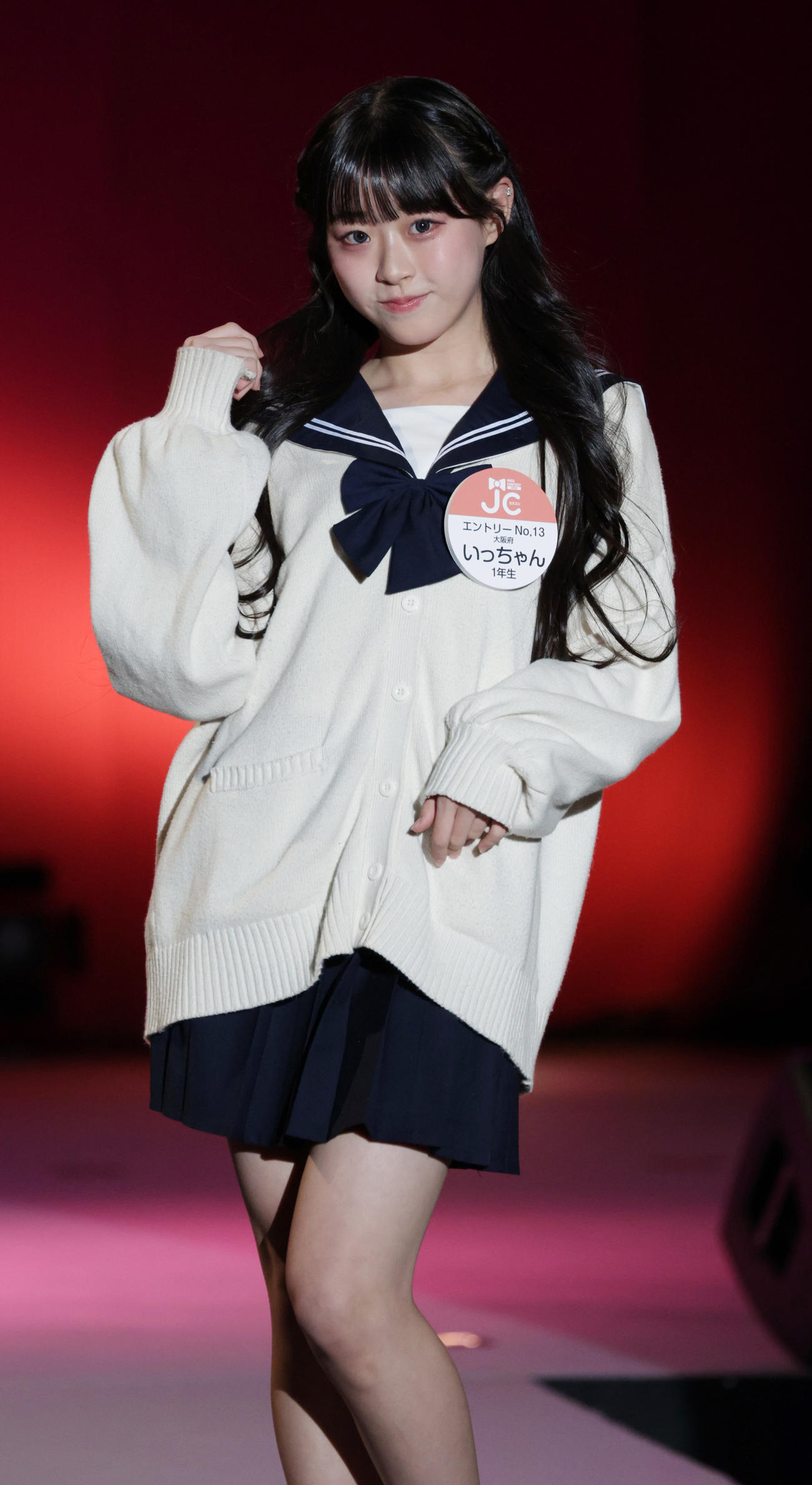 女子中学生ミスコンファイナリストのいっちゃんさん（撮影・中島郁夫）