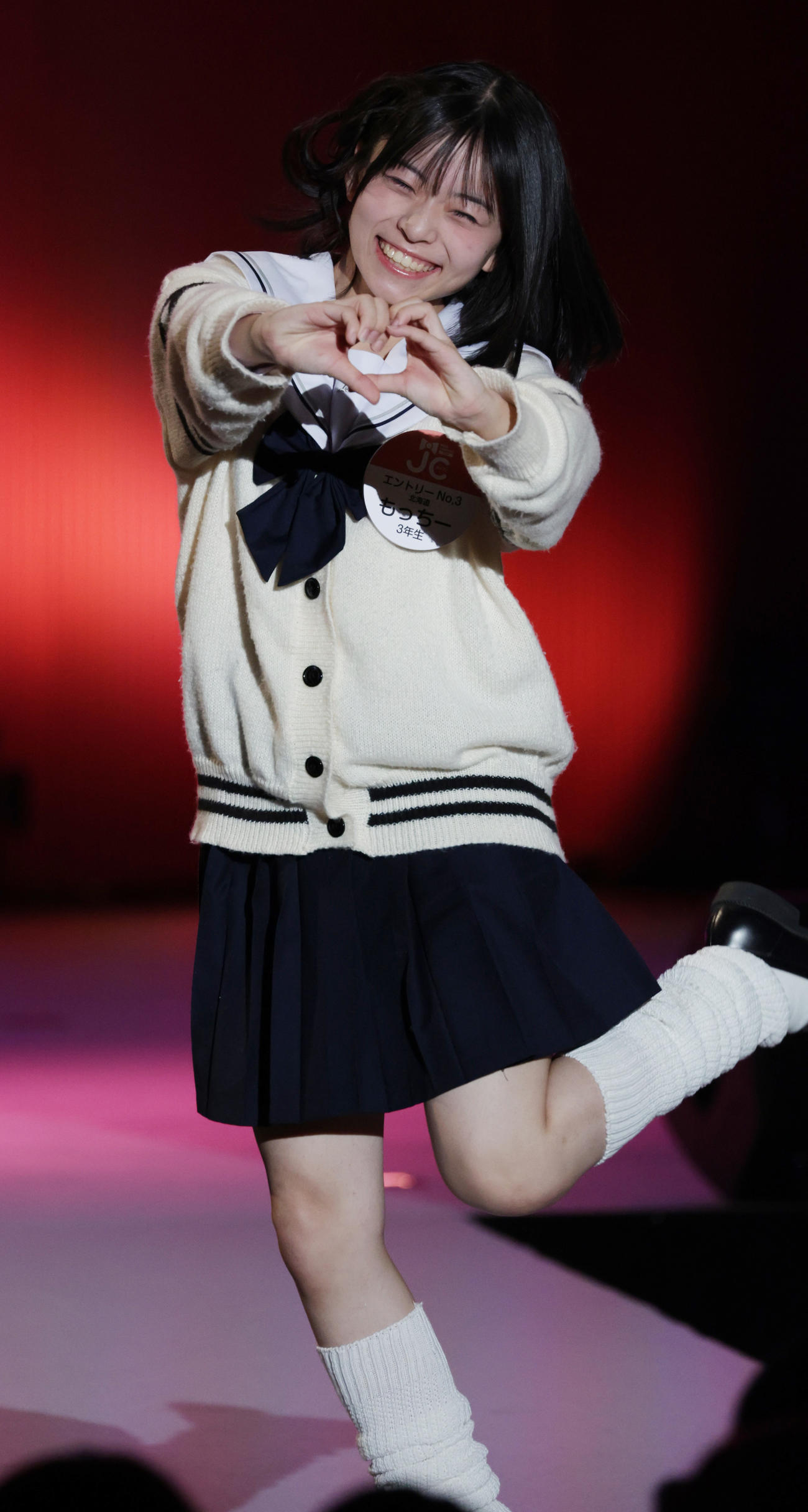 女子中学生ミスコンファイナリストのもっちーさん（撮影・中島郁夫）