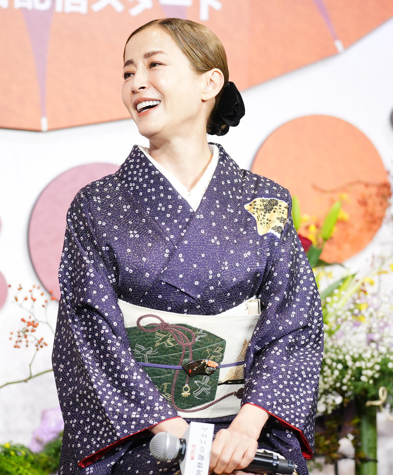 ネットフリックスシリーズ「阿修羅のごとく」完成報告会で笑顔を見せる宮沢りえ（撮影・垰建太）