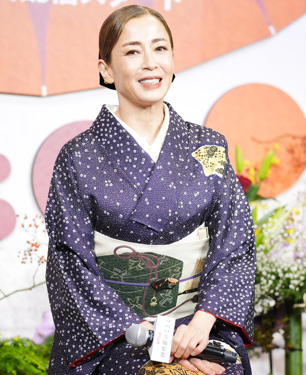 ネットフリックスシリーズ「阿修羅のごとく」完成報告会で笑顔を見せる宮沢りえ（撮影・垰建太）