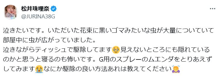 松井珠理奈のXから