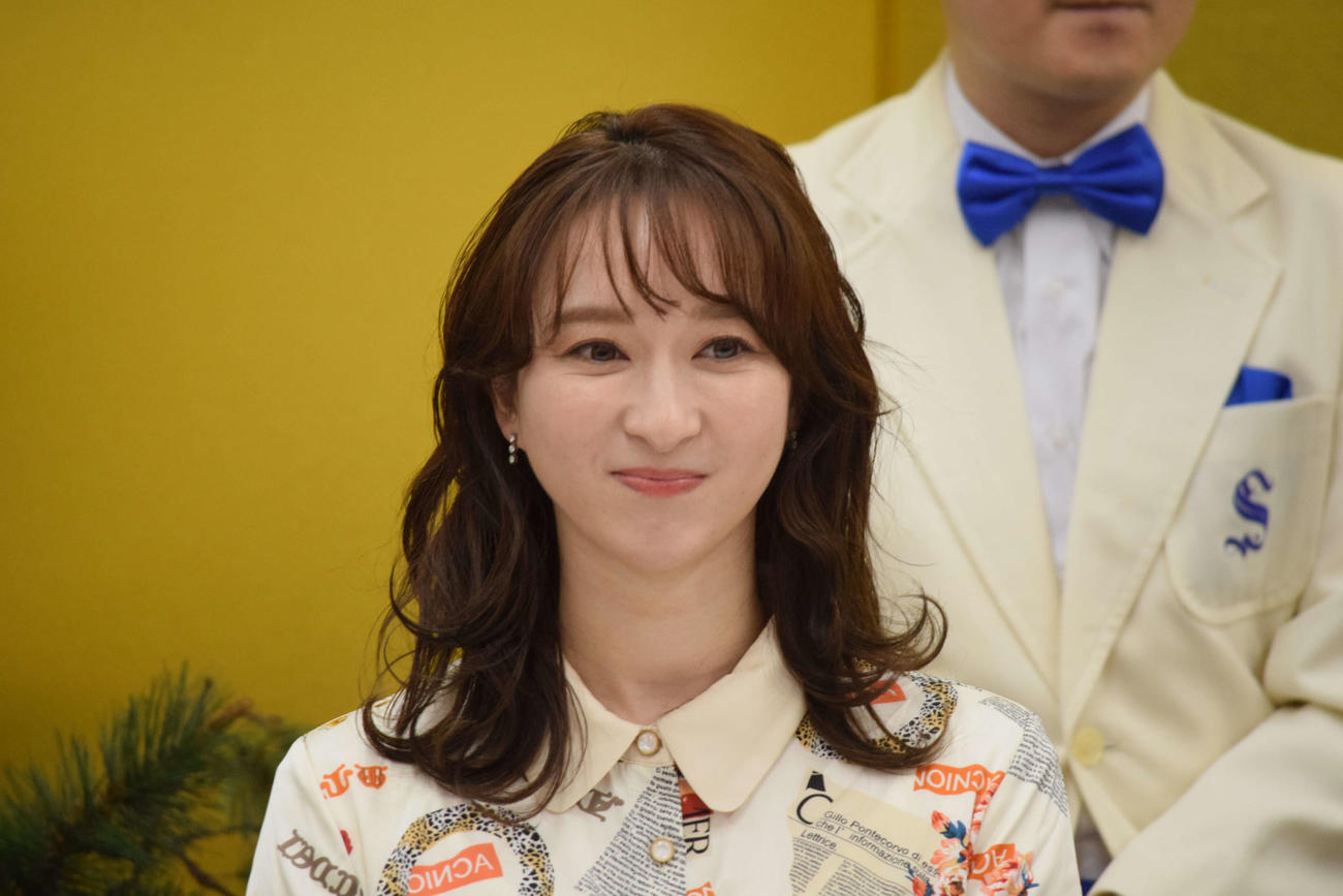 「初笑い！松竹新喜劇　新春お年玉公演」の取材会に出席した有沙瞳（撮影・阪口孝志）