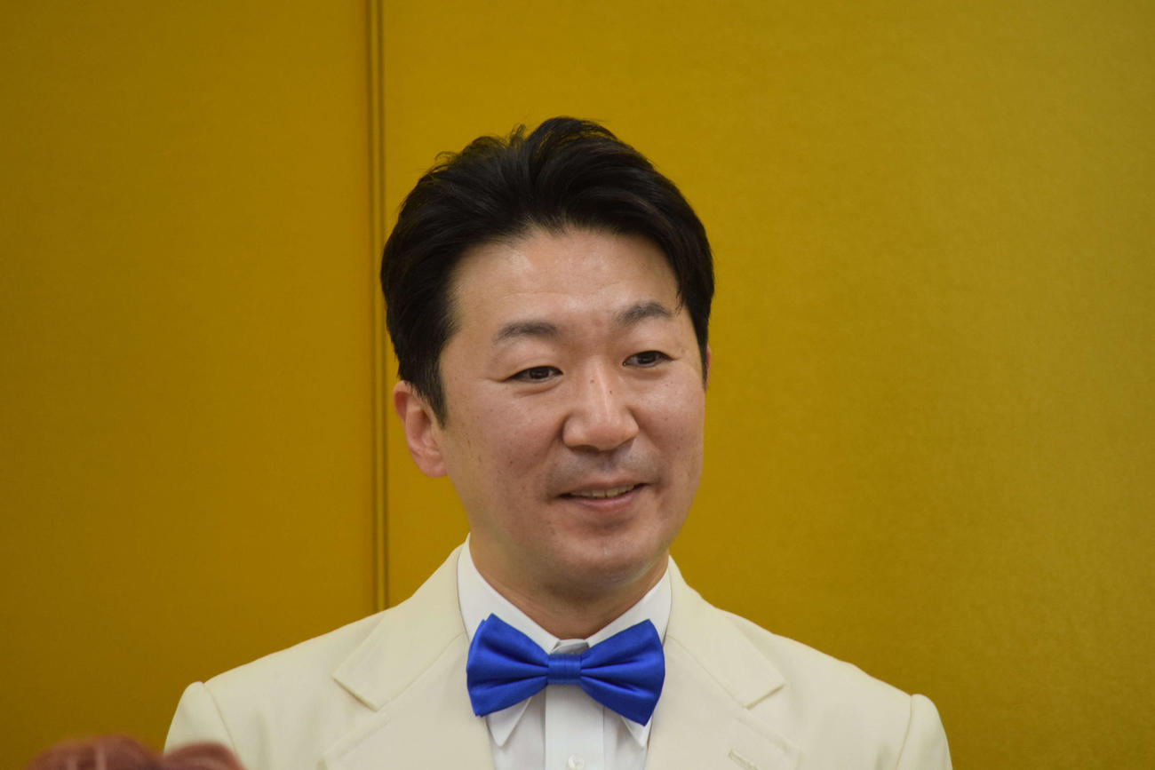 「初笑い！松竹新喜劇　新春お年玉公演」の取材会に出席した曽我廼家一蝶（撮影・阪口孝志）