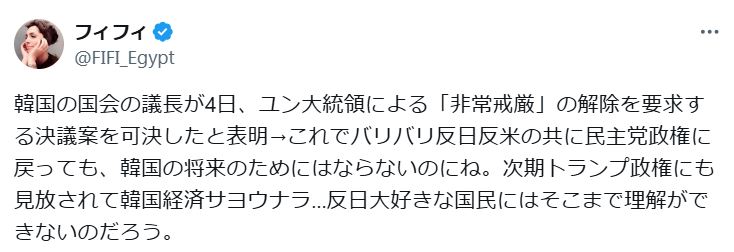 フィフィのXから
