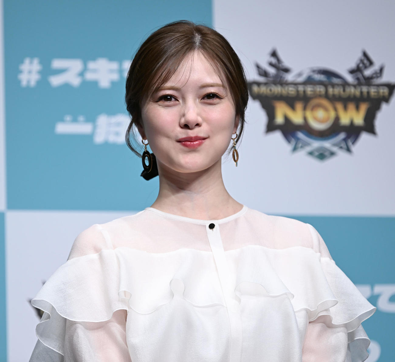 「モンスターハンターNow」の新CM発表イベントに登場した白石麻衣（撮影・千葉一成）
