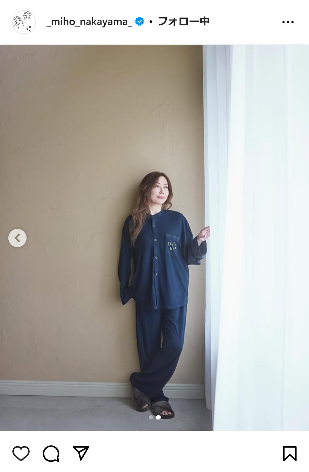 中山美穂のインスタグラムから