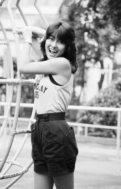 来社した中山美穂さん（1985年7月撮影）