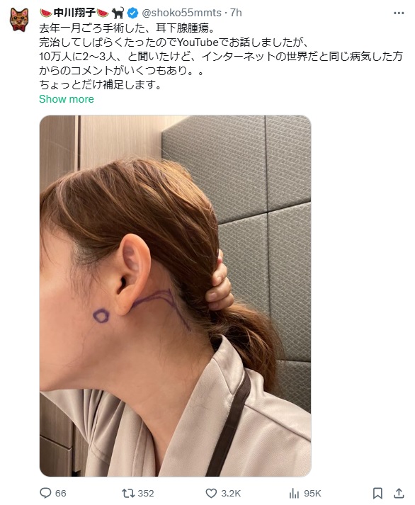 中川翔子のXから