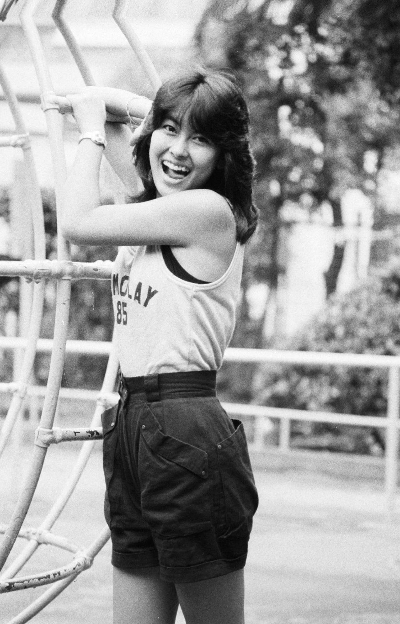 来社した中山美穂さん（1985年7月撮影）