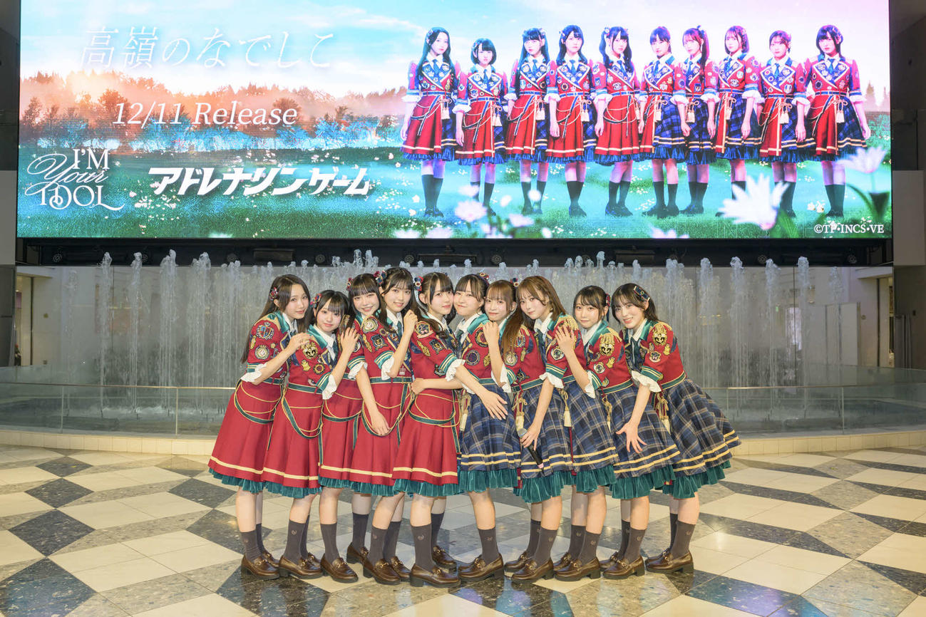 2枚目シングル「I’M　YOUR　IDOL／アドレナリンゲーム」リリースイベントを開催した高嶺のなでしこ（Photo　by林晋介）