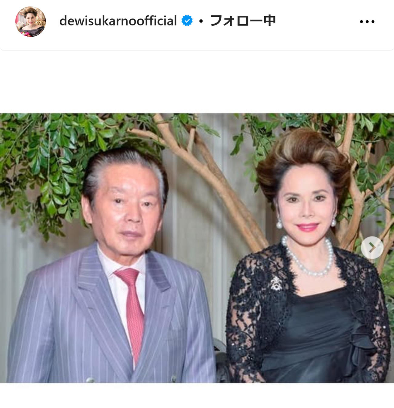 デヴィ夫人のインスタグラムから