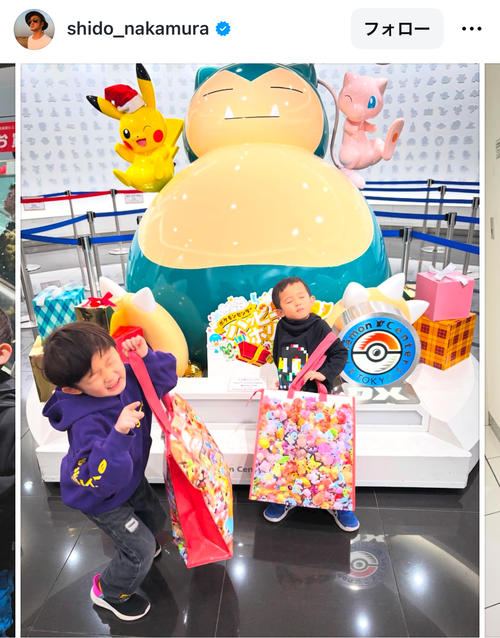 中村獅童「早いもので7歳」と長男陽喜の誕生日報告 弟にぬいぐるみを
