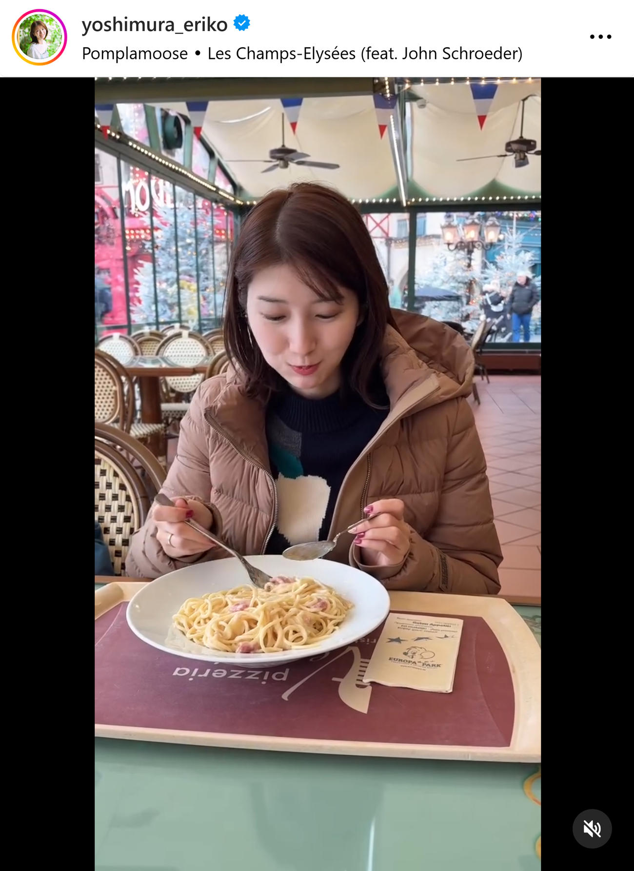 TBS吉村恵里子アナのインスタグラムから