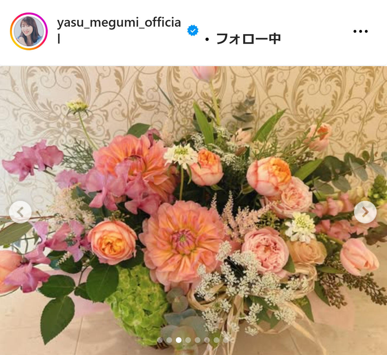 安めぐみのインスタグラムから