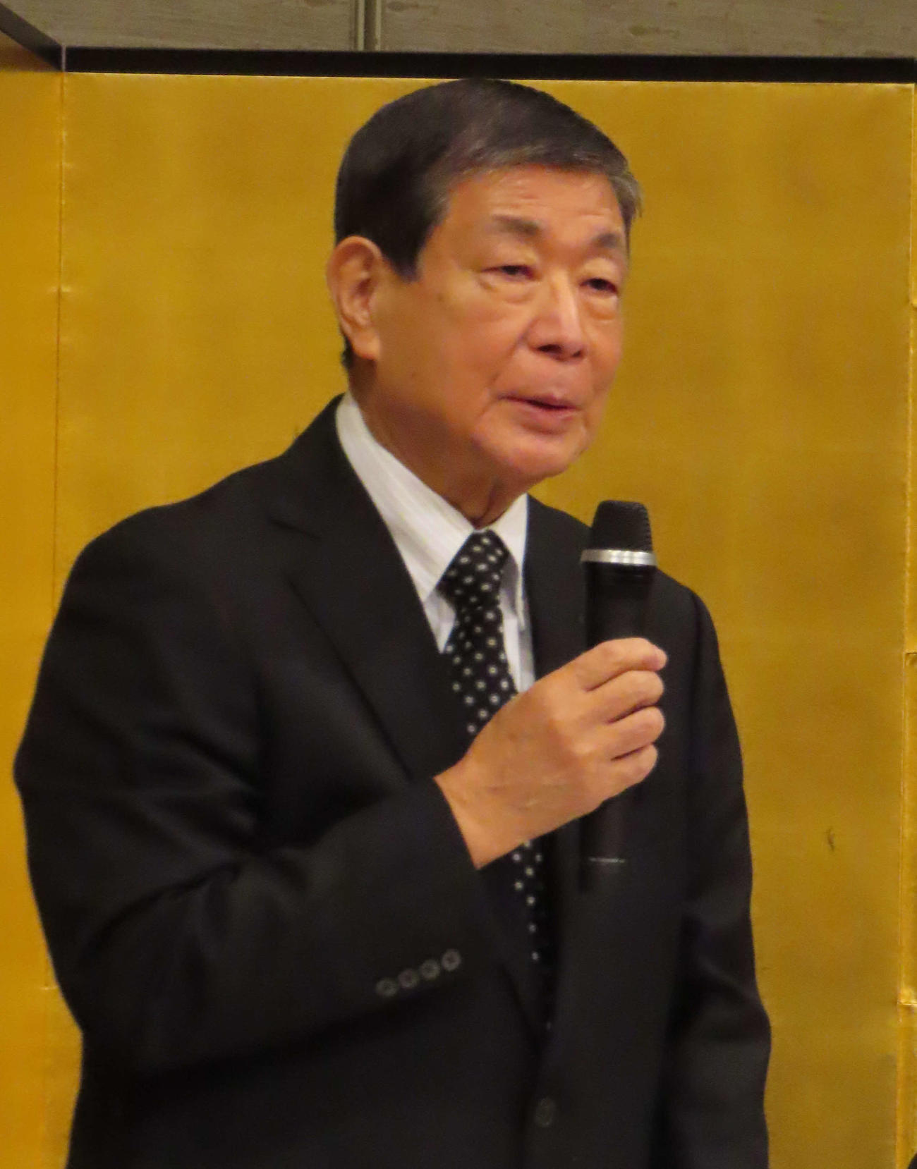 「落語協会百年興行」の会見を行った柳家さん喬