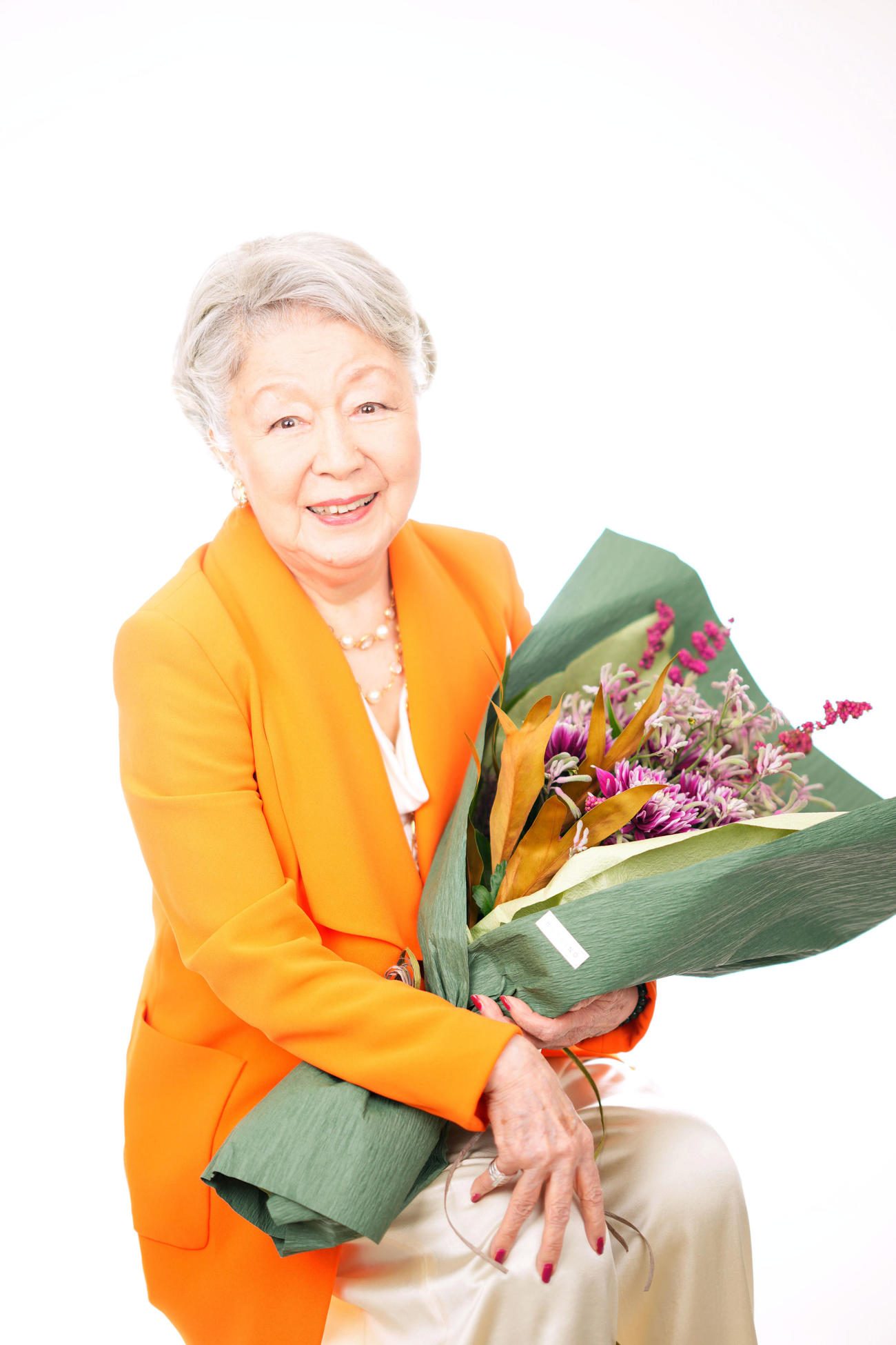 主演女優賞に輝き笑顔をみせる草笛光子（撮影・横山健太）