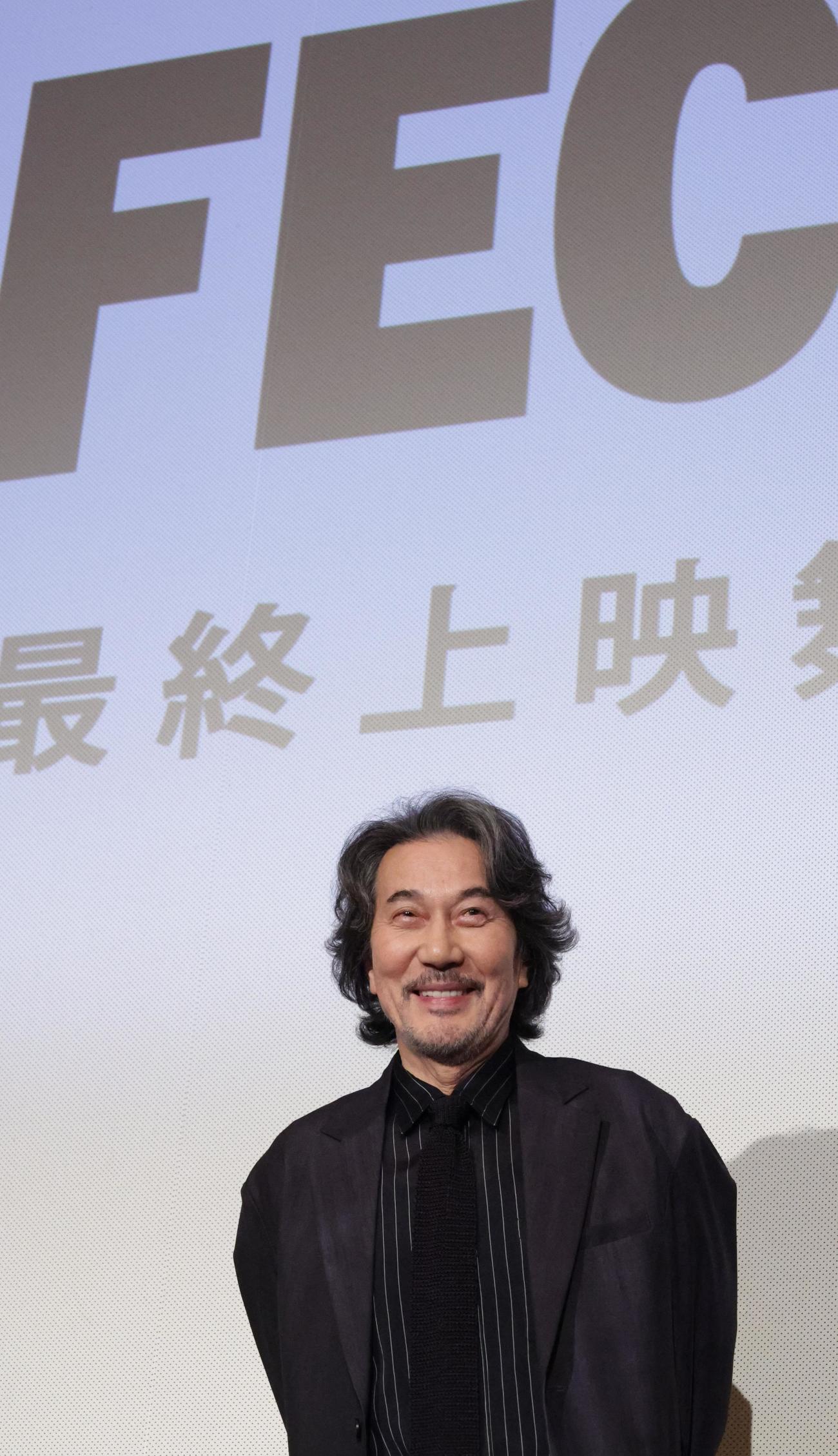 映画「PERFECT  DAYS」最終舞台あいさつを行う役所広司（撮影・中島郁夫）