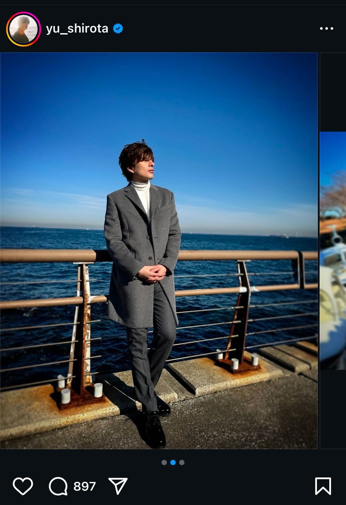 城田優インスタグラムから