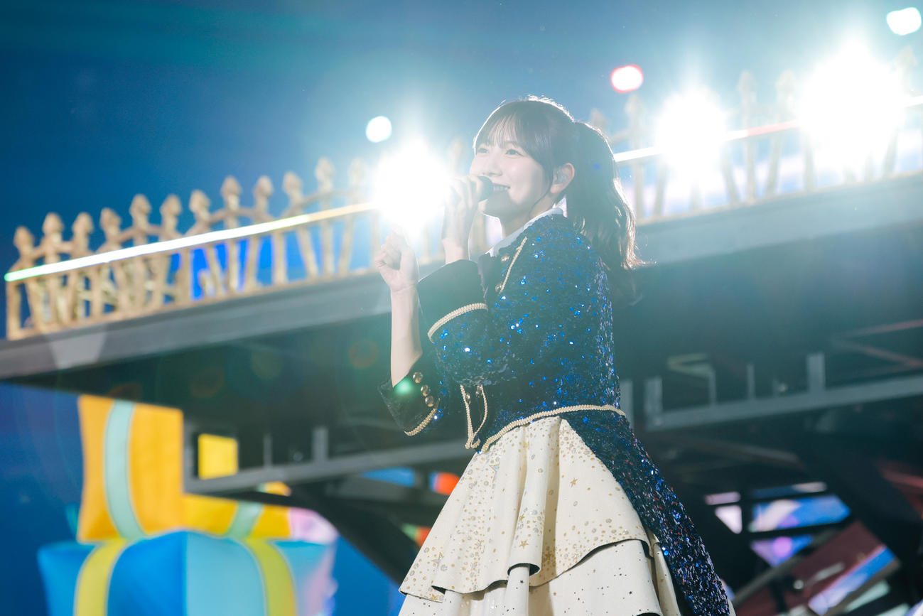 全国ツアー東京ドーム公演でパフォーマンスする日向坂46河田陽菜（上山陽介氏撮影）