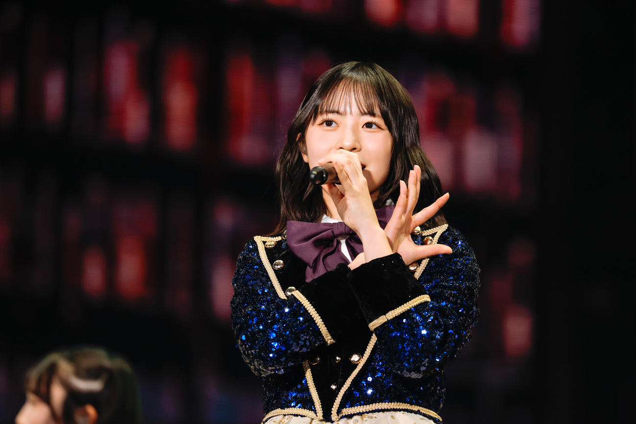 全国ツアー東京ドーム公演でパフォーマンスする日向坂46正源司陽子（上山陽介氏撮影）