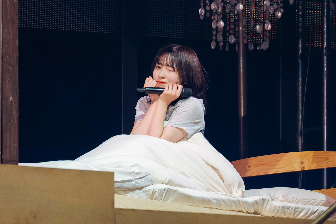 全国ツアー東京ドーム公演でパフォーマンスする日向坂46正源司陽子（上山陽介氏撮影）