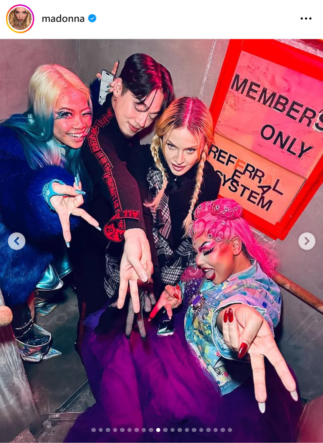 マドンナのインスタグラムから