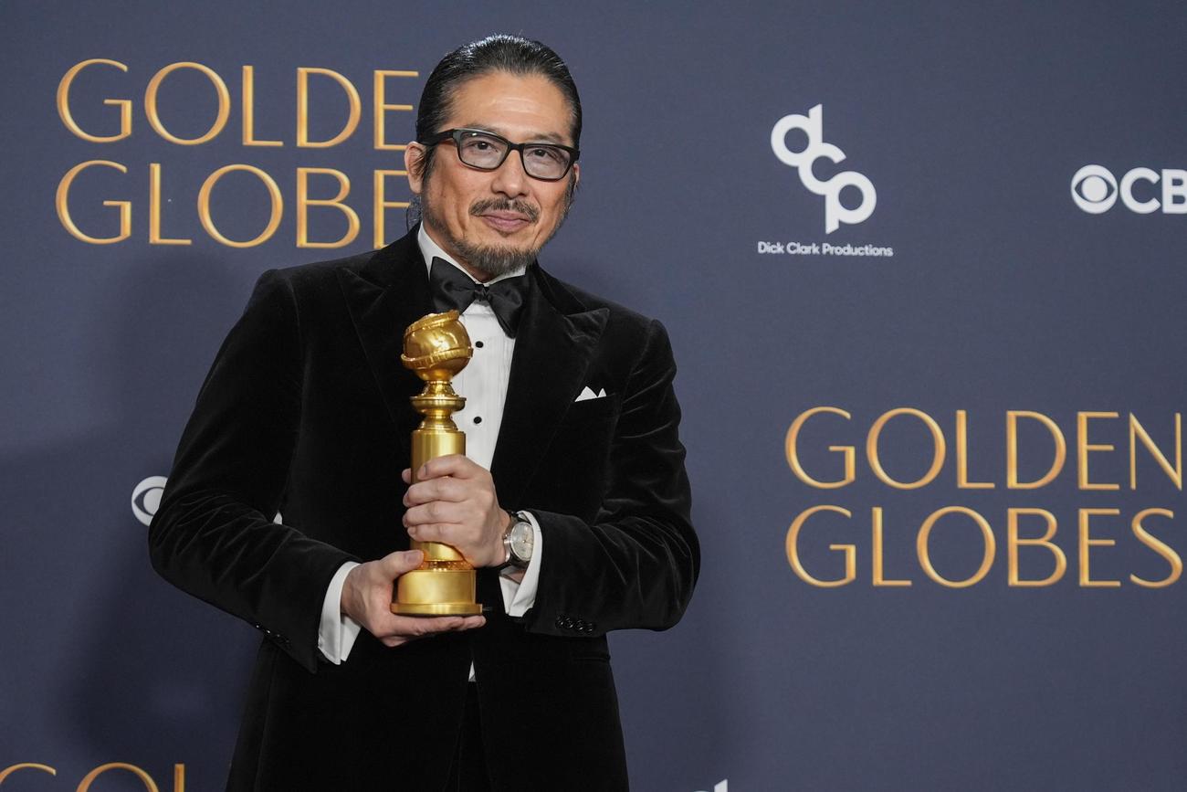 5日、米ゴールデン・グローブ賞テレビドラマ部門の主演男優賞を受賞した真田広之（AP＝共同）
