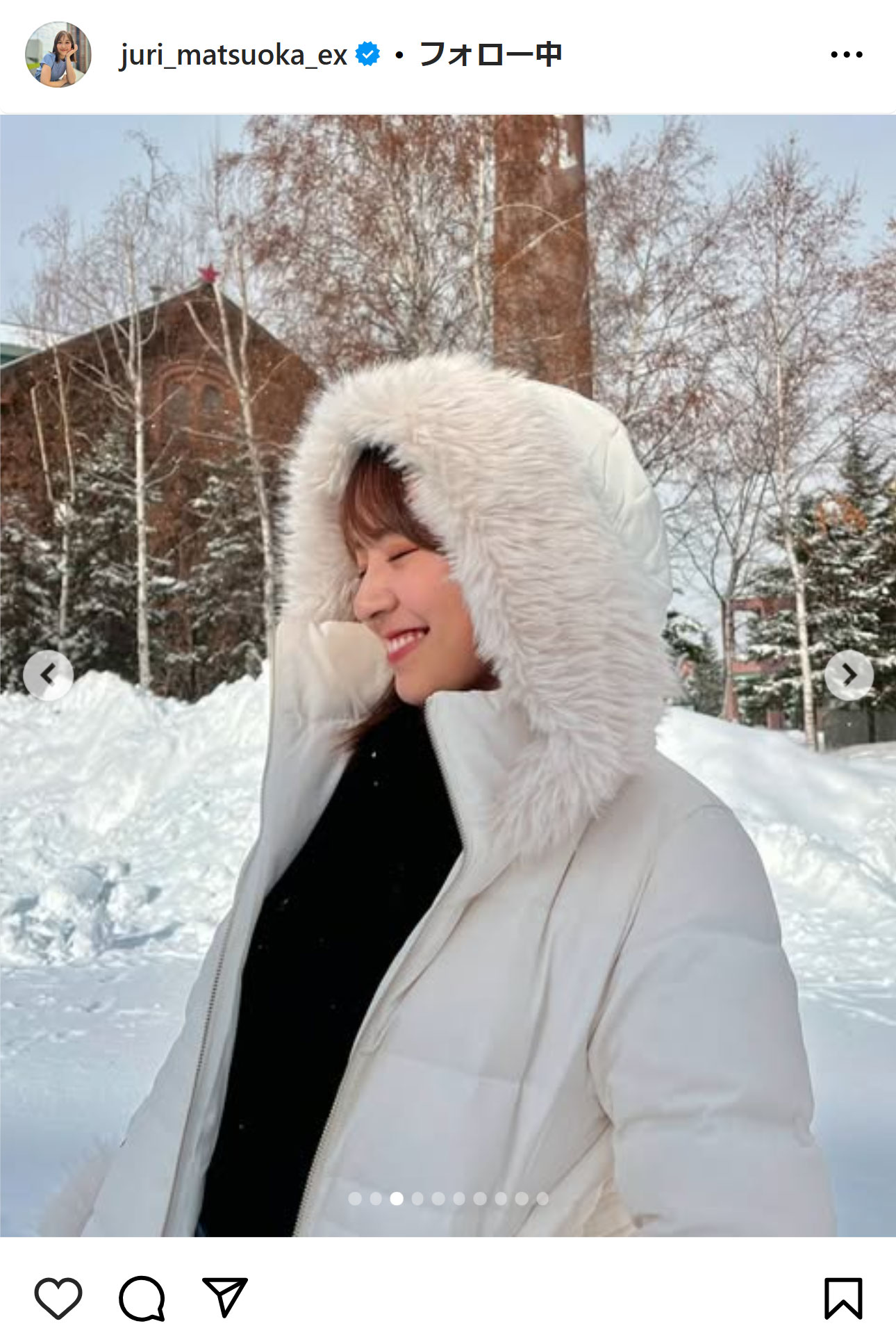 松岡朱里アナのインスタグラムから